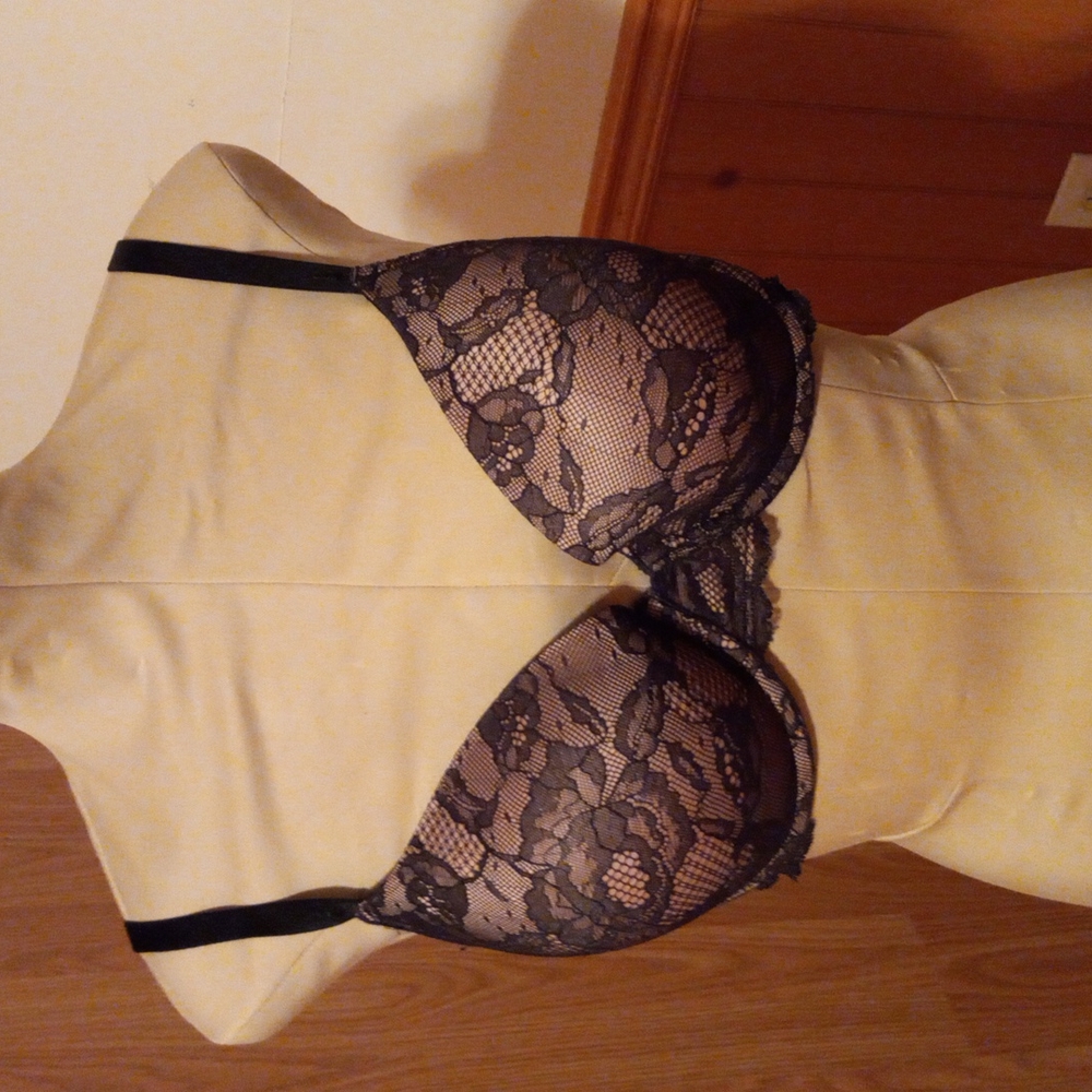 VS nude and black bra